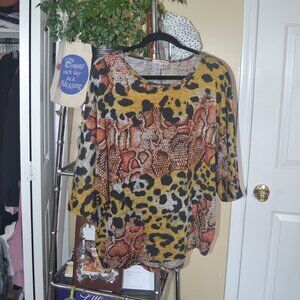 Wild Intentions Knit Blouse (Animal + Snake Print)